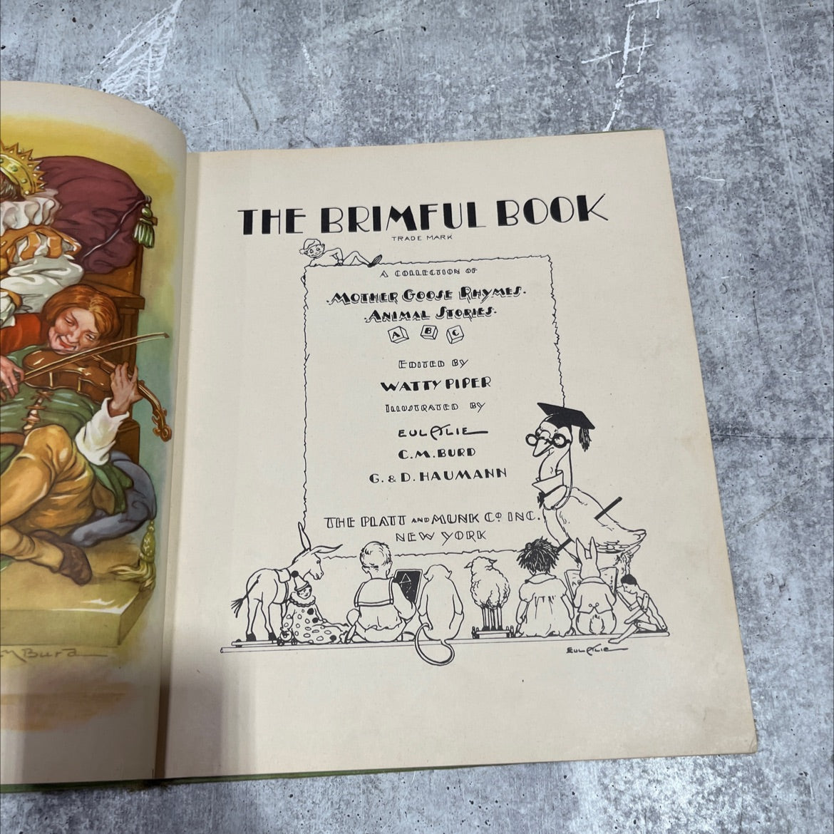 bura the brimful book trade mark a correction of mother goose rhymes animal stories book, by watty piper, 1939 Hardcover image 2