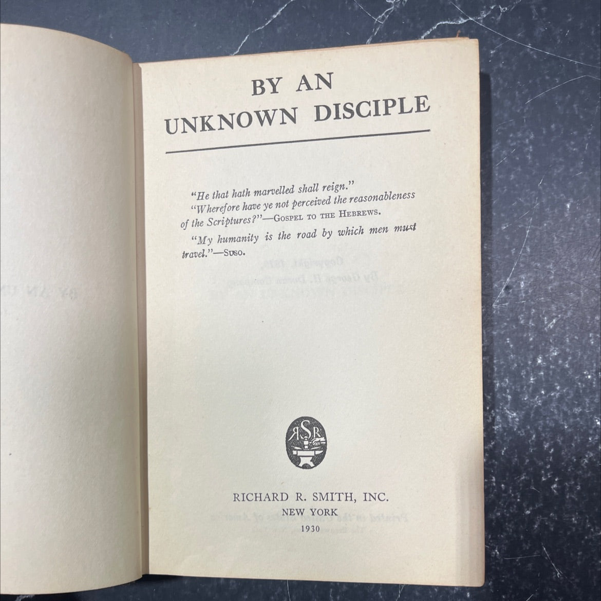 by an unknown disciple book, by unknown, 1930 Hardcover image 2