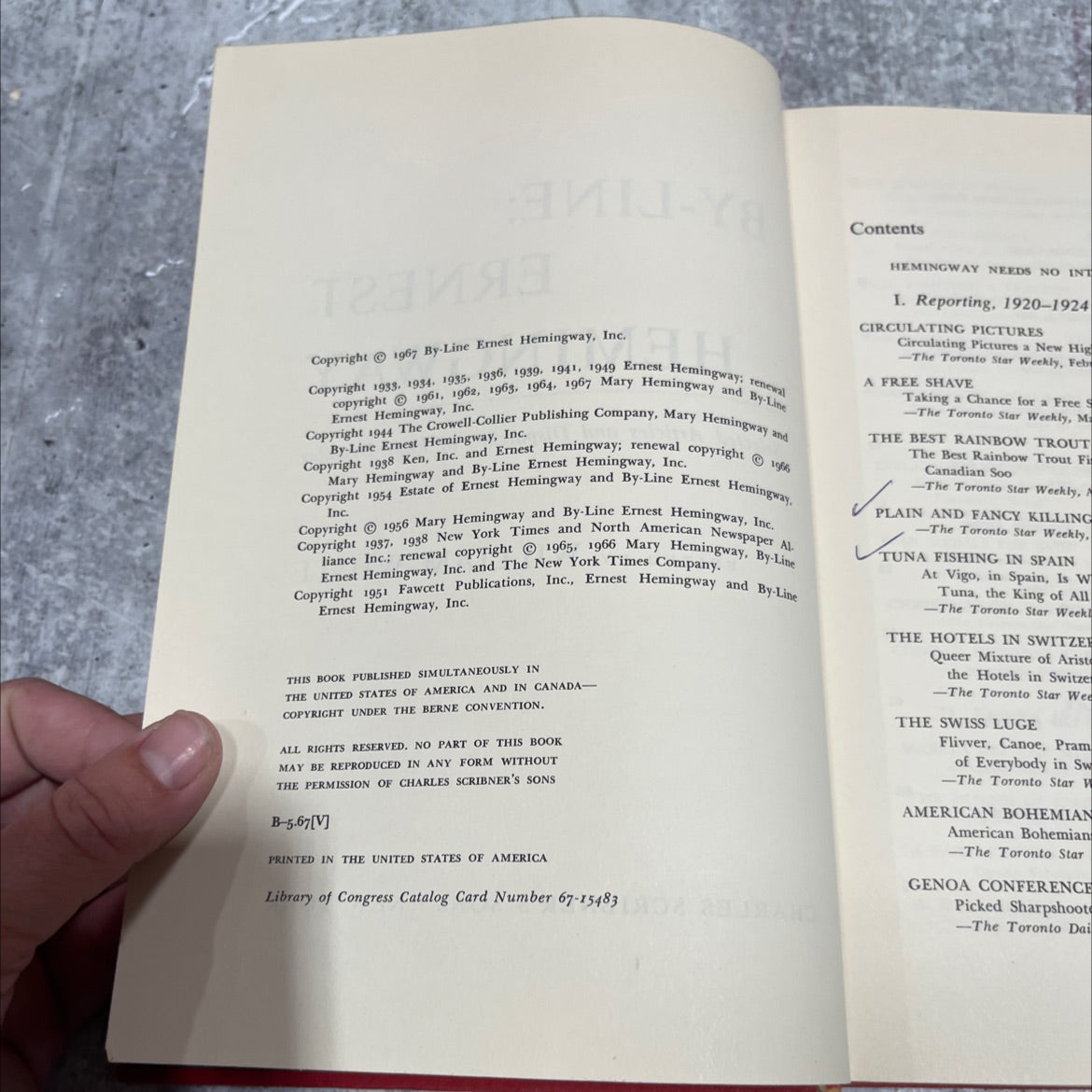 by-line: ernest hemingway selected articles and dispatches of four decades book, by ernest hemingway, 1967 Hardcover image 3