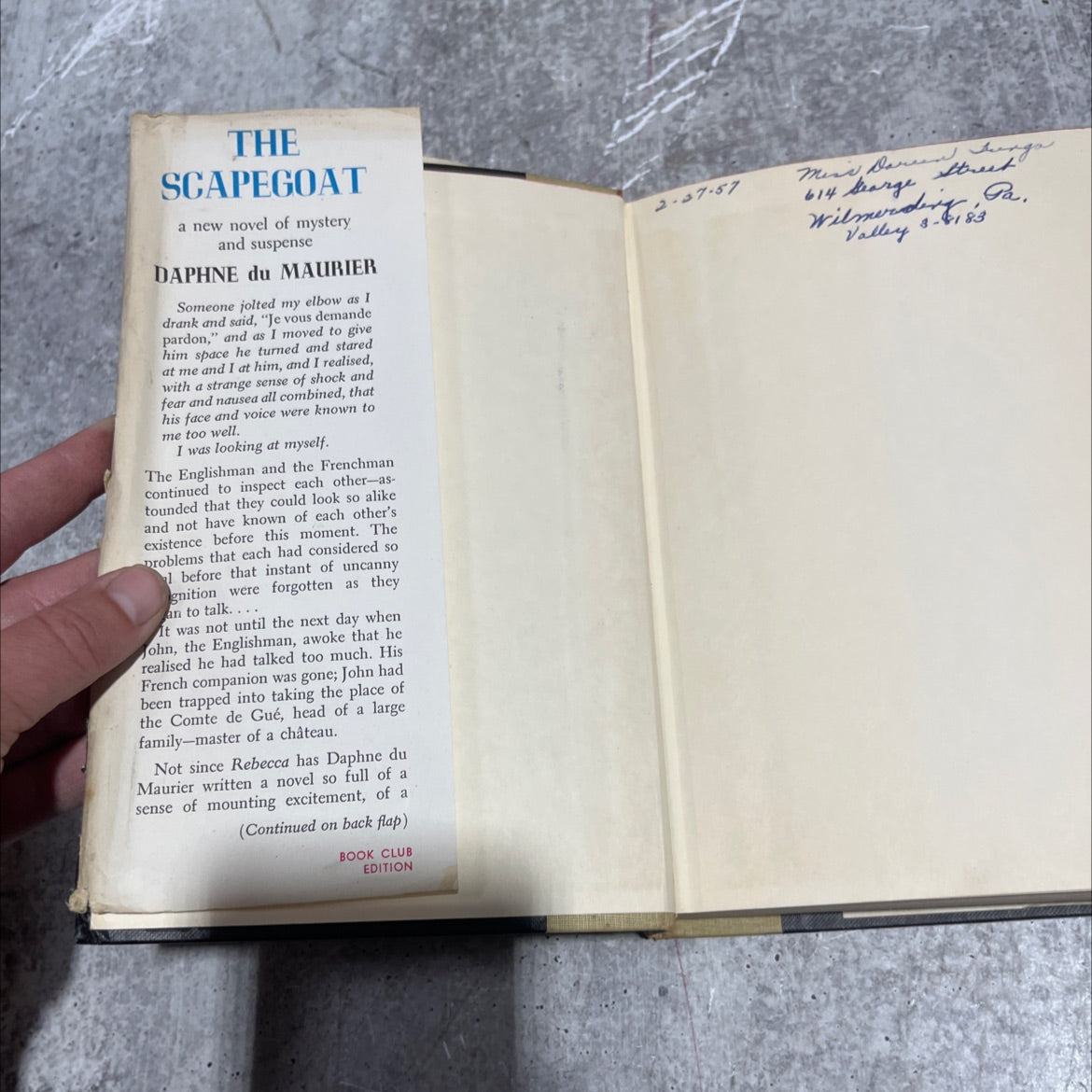 by the scapegoat book, by daphne du maurier, 1957 Hardcover image 4