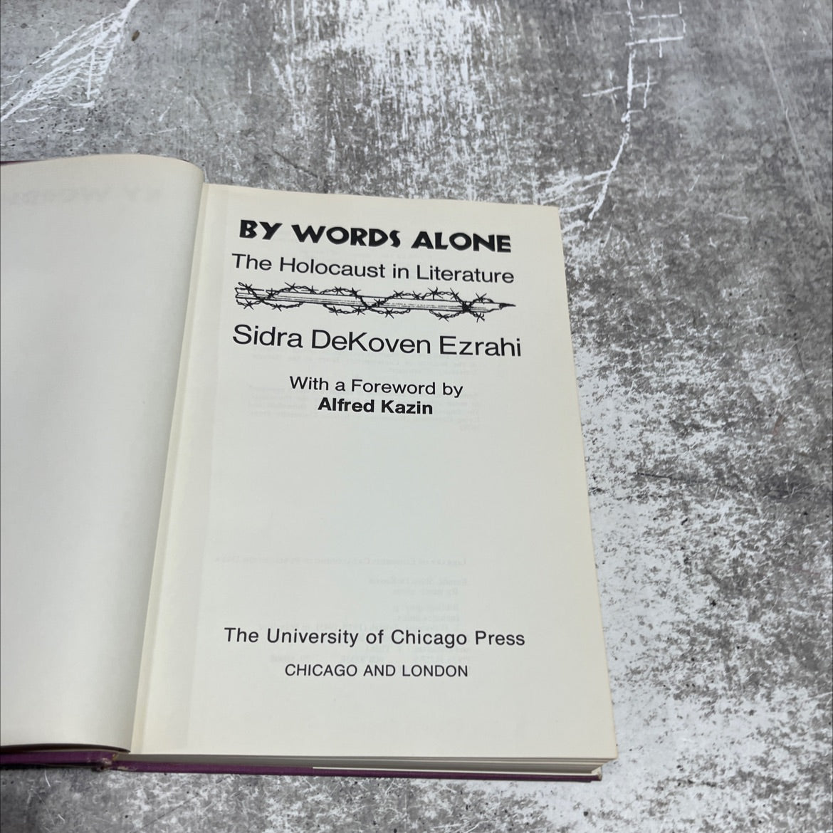by words alone the holocaust in literature book, by sidra dekoven ezrahi, 1980 Hardcover image 2