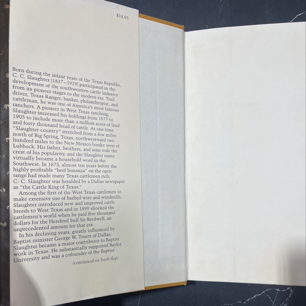 SIGNED c. c. slaughter rancher, banker, baptist book, by David J. Murrah, 1981 Hardcover, First Edition, Vintage image 4