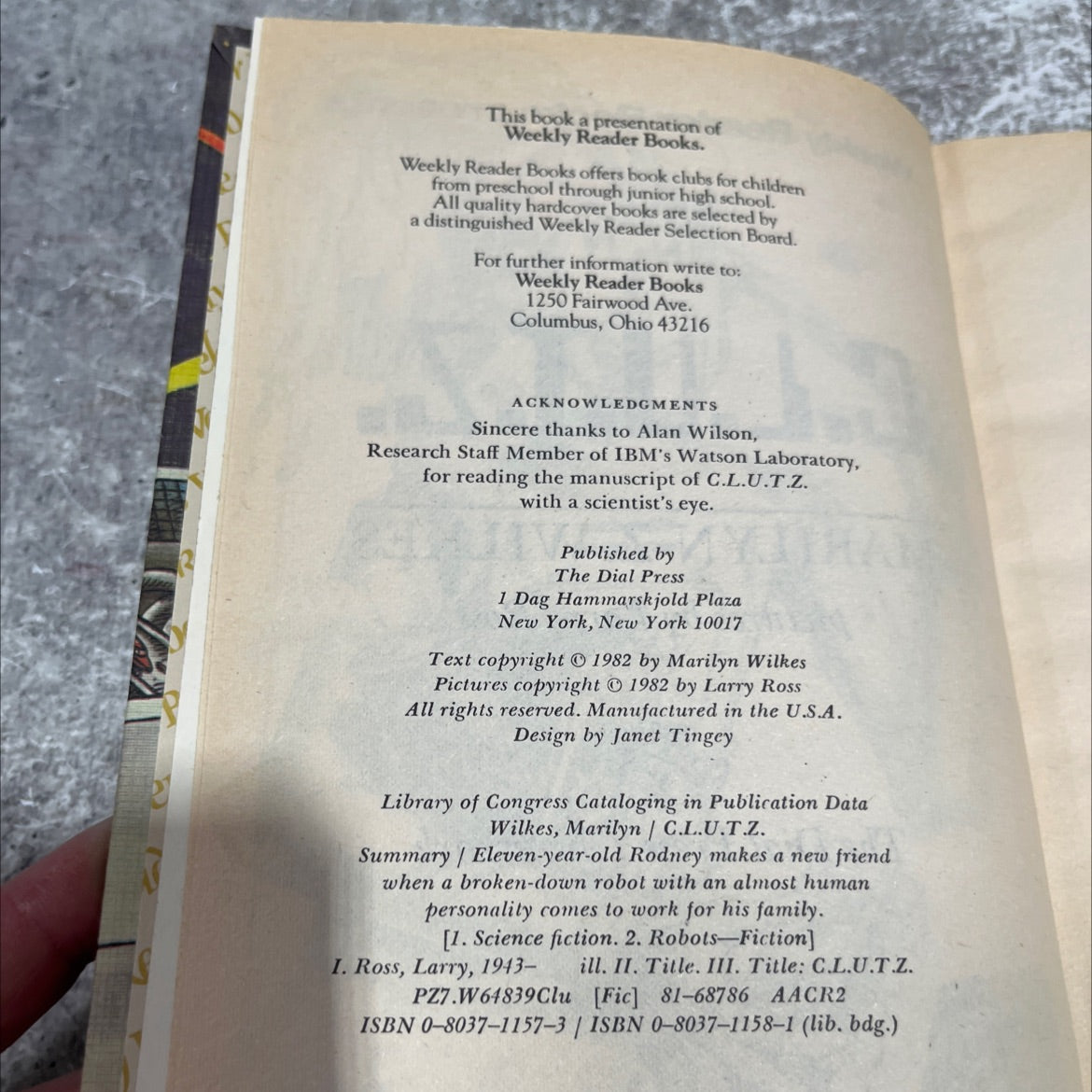c.l.u.t.z. book, by marilyn z. wilkes, 1982 Hardcover image 3