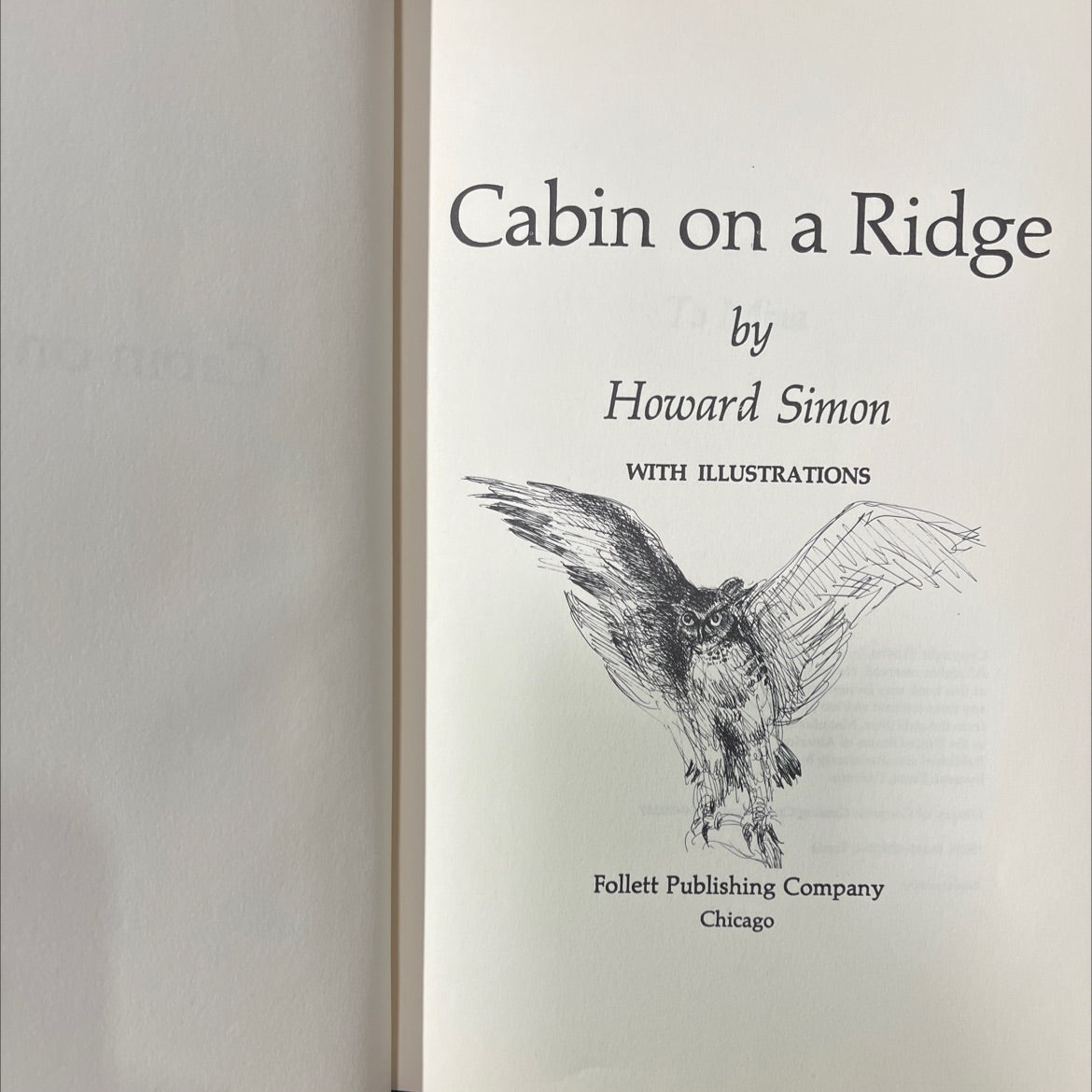 cabin on a ridge book, by howard simon, 1970 Hardcover image 2