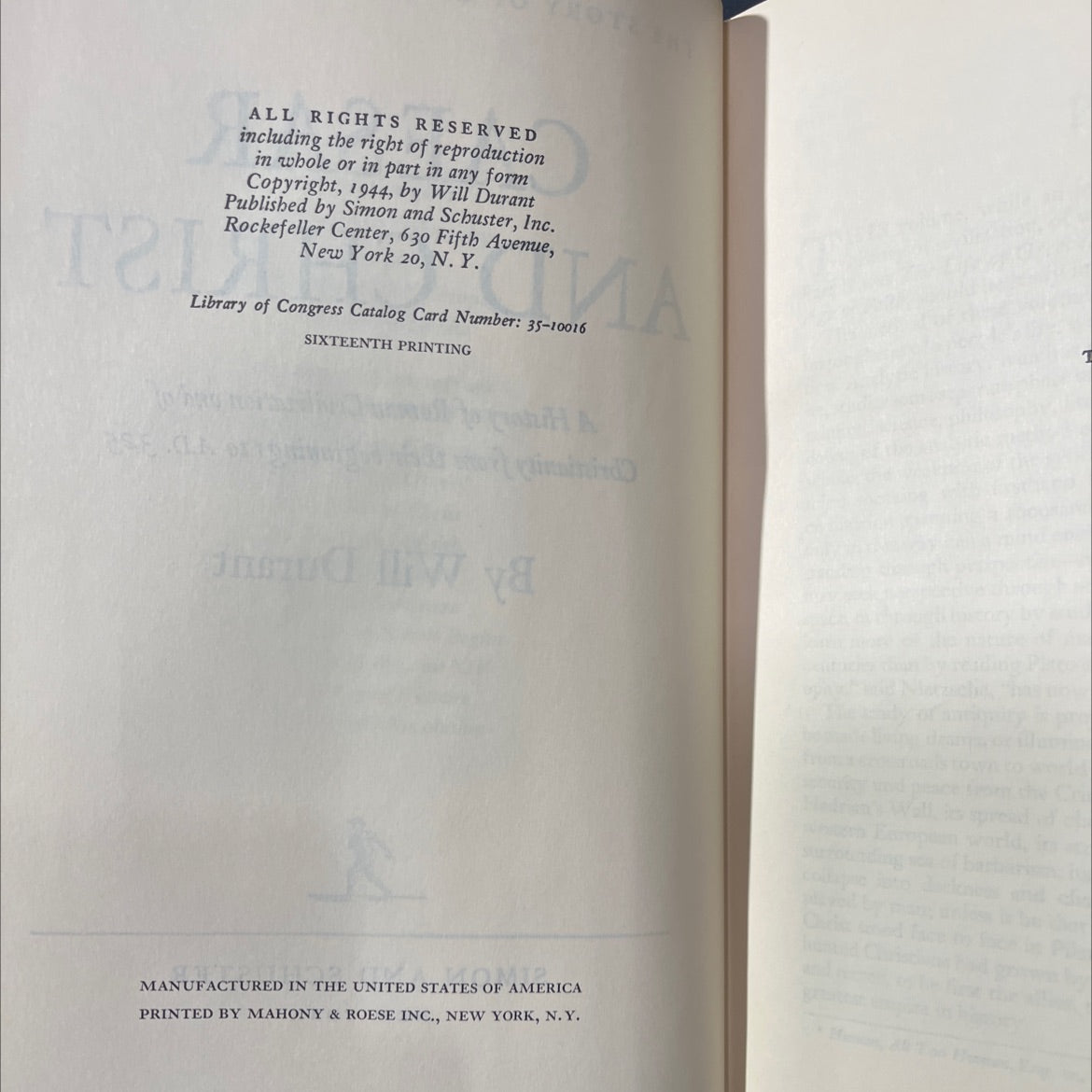 caesar and christ a history of roman civilization and of christianity from their beginnings to a.d. 325 book, by will image 3