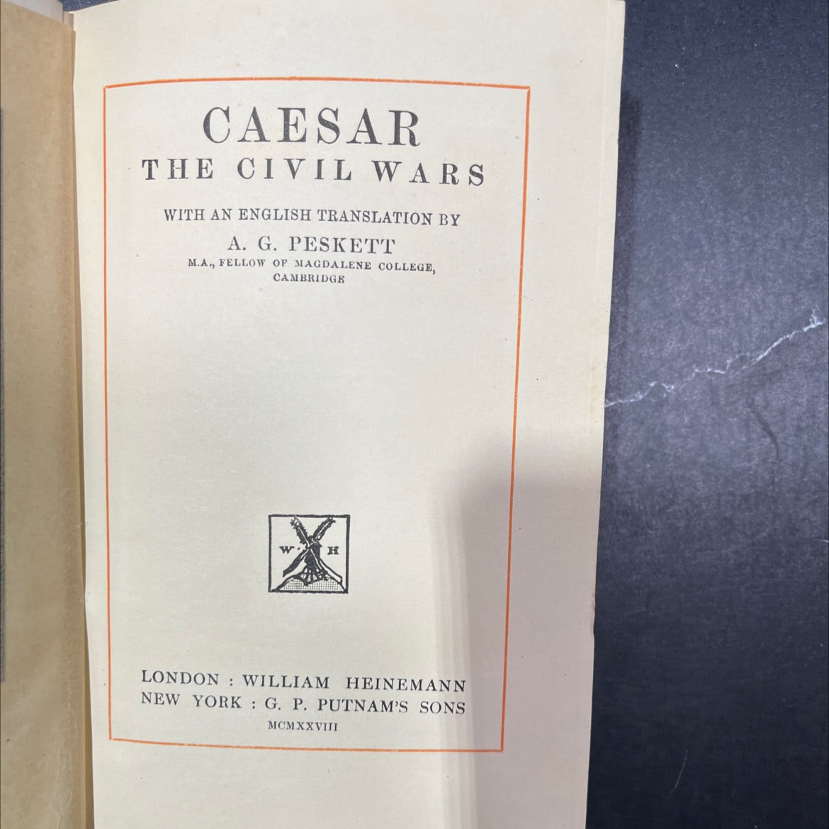 caesar the civil wars book, by julius caesar, 1928 Hardcover image 2