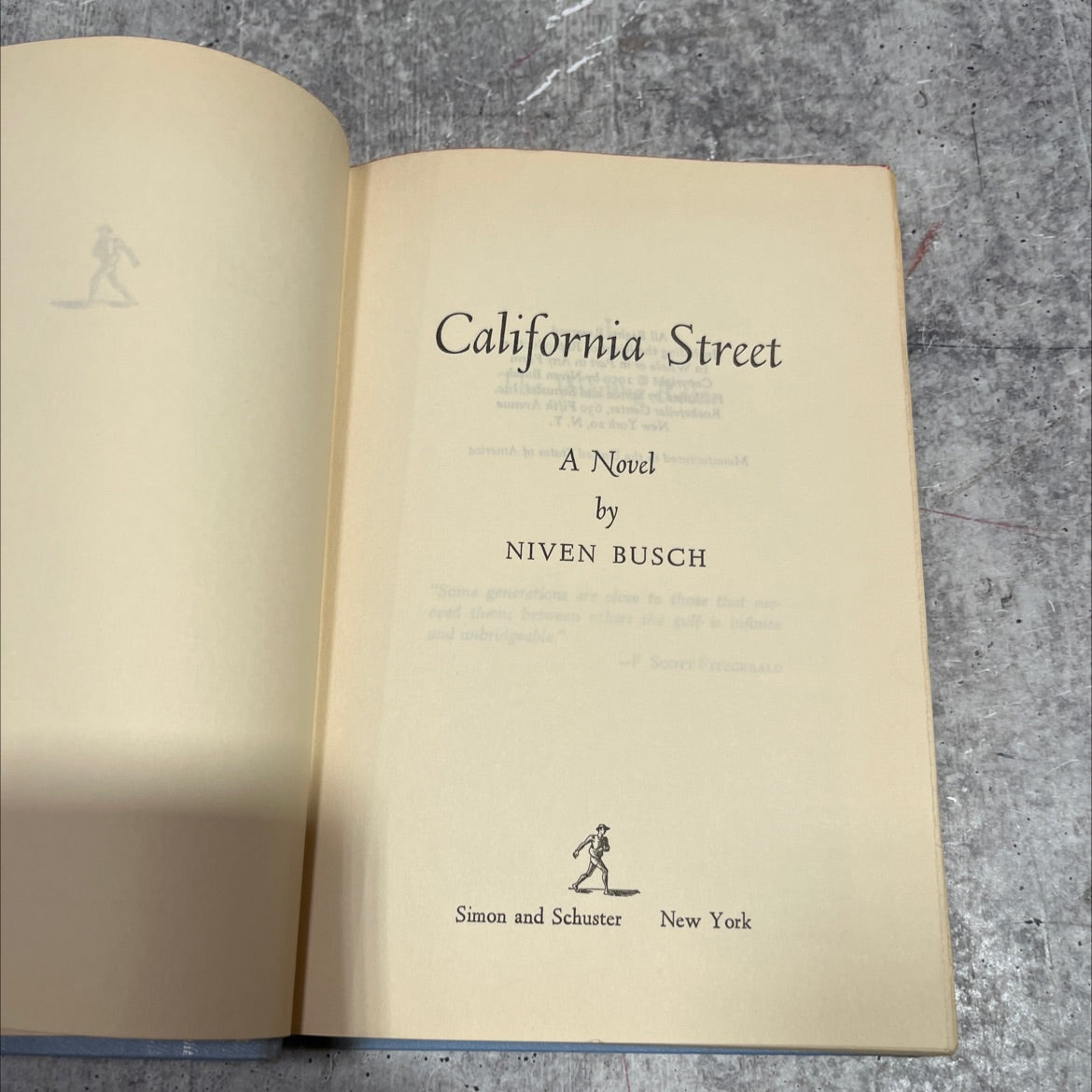 california street boom to ste a novel book, by niven busch, 1959 Hardcover image 2