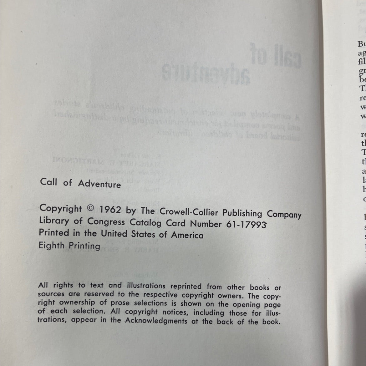 call of adventure book, by unknown, 1962 Hardcover image 3