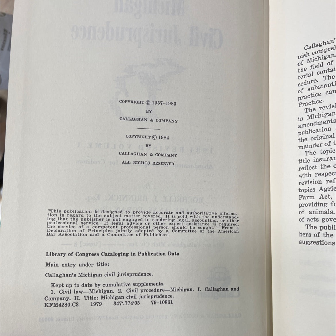 callaghan's michigan civil jurisprudence abandonment to assignments for creditors book, by rochelle j. brinnick, esq., image 3