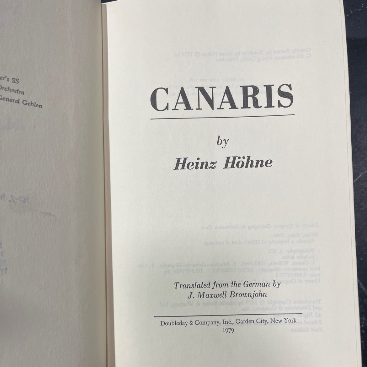 canaris: a biography of hitler's chief of espionage book, by heinz höhne, 1979 Hardcover image 2