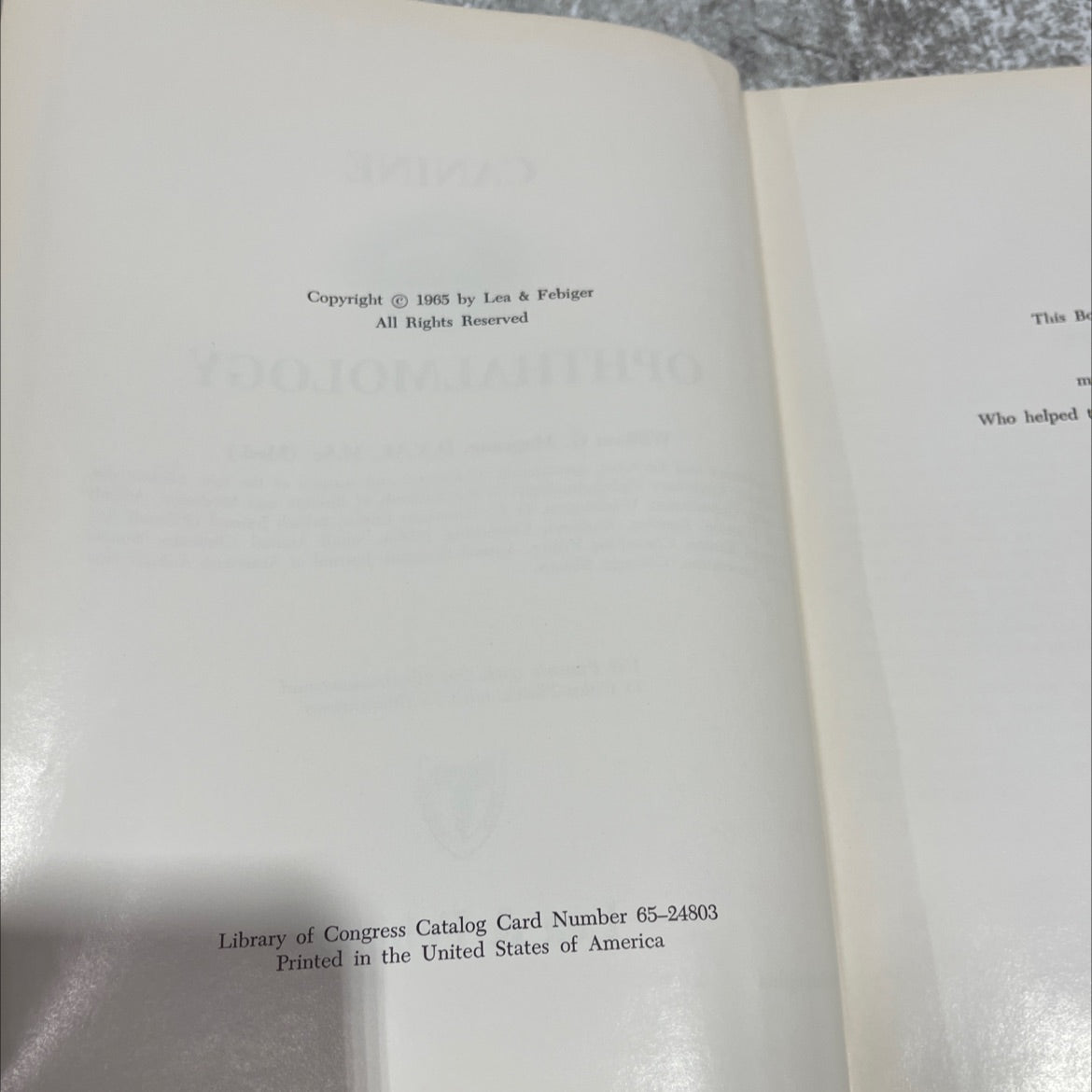 canine ophthalmology book, by William G. Magrane, D.V.M., M.Sc., 1965 Hardcover image 3