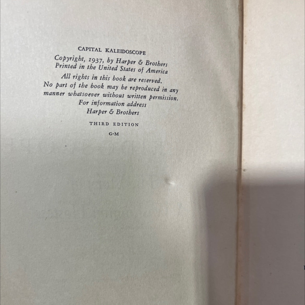 capital kaleidoscope book, by Frances Parkinson Keyes, 1937 Hardcover image 3