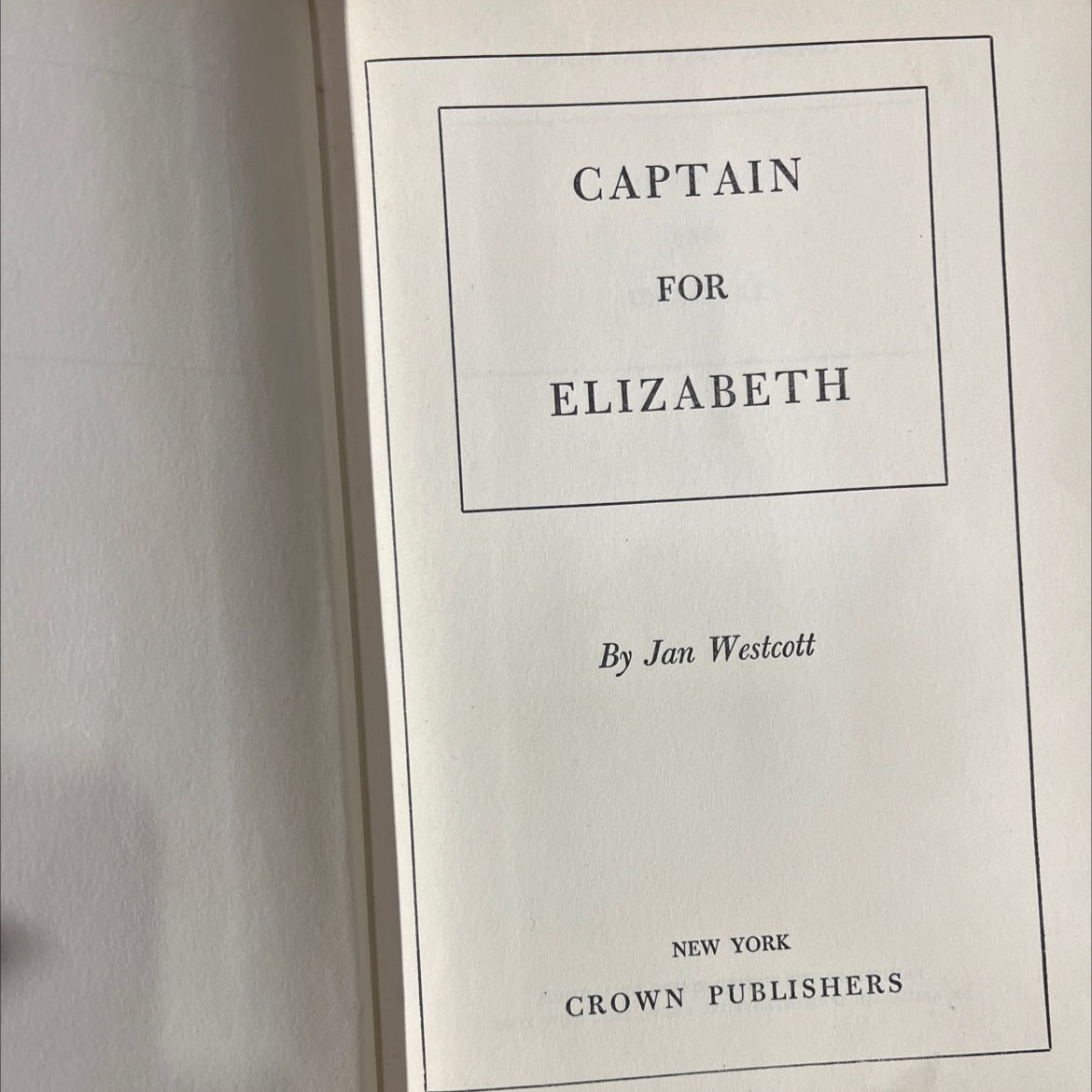 captain for elizabeth book, by jan westcott, 1948 Hardcover image 2