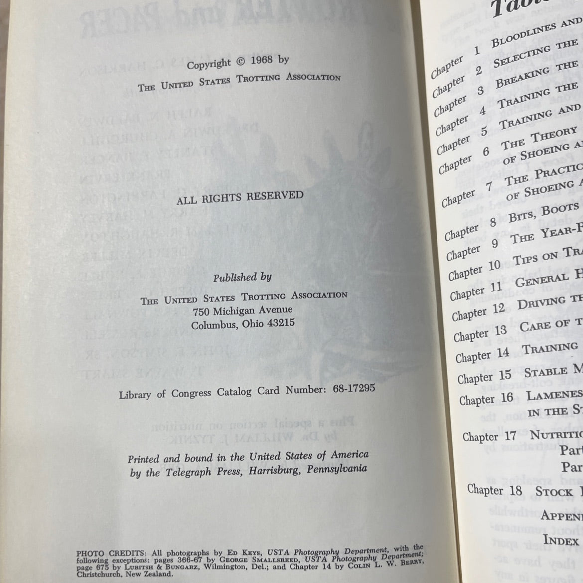 care and training of the trotter and pacer book, by james c. harrison, 1968 Hardcover image 3