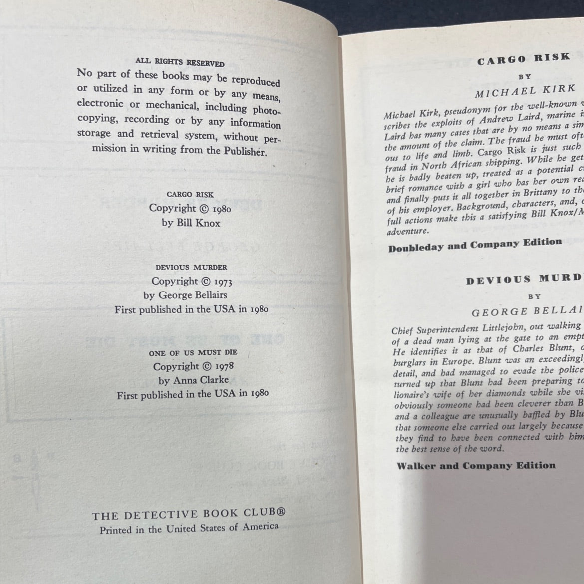 cargo risk book, by Michael Kirk, 1980 Hardcover image 3
