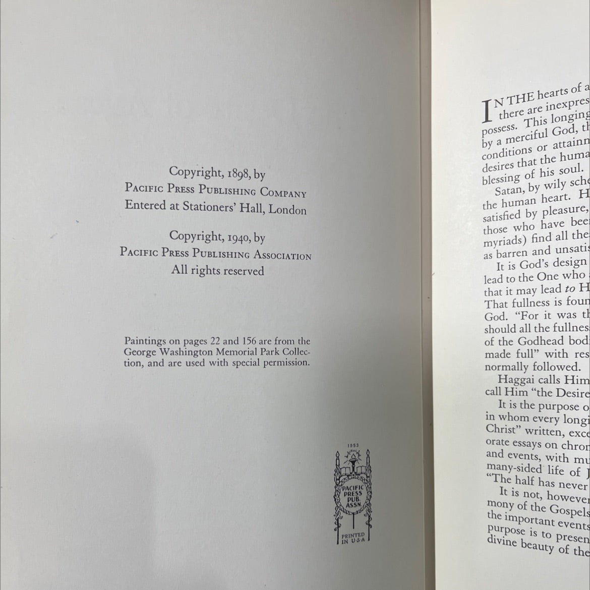 carl bloch, artist book, by ellen g. white, 1940 Hardcover image 3