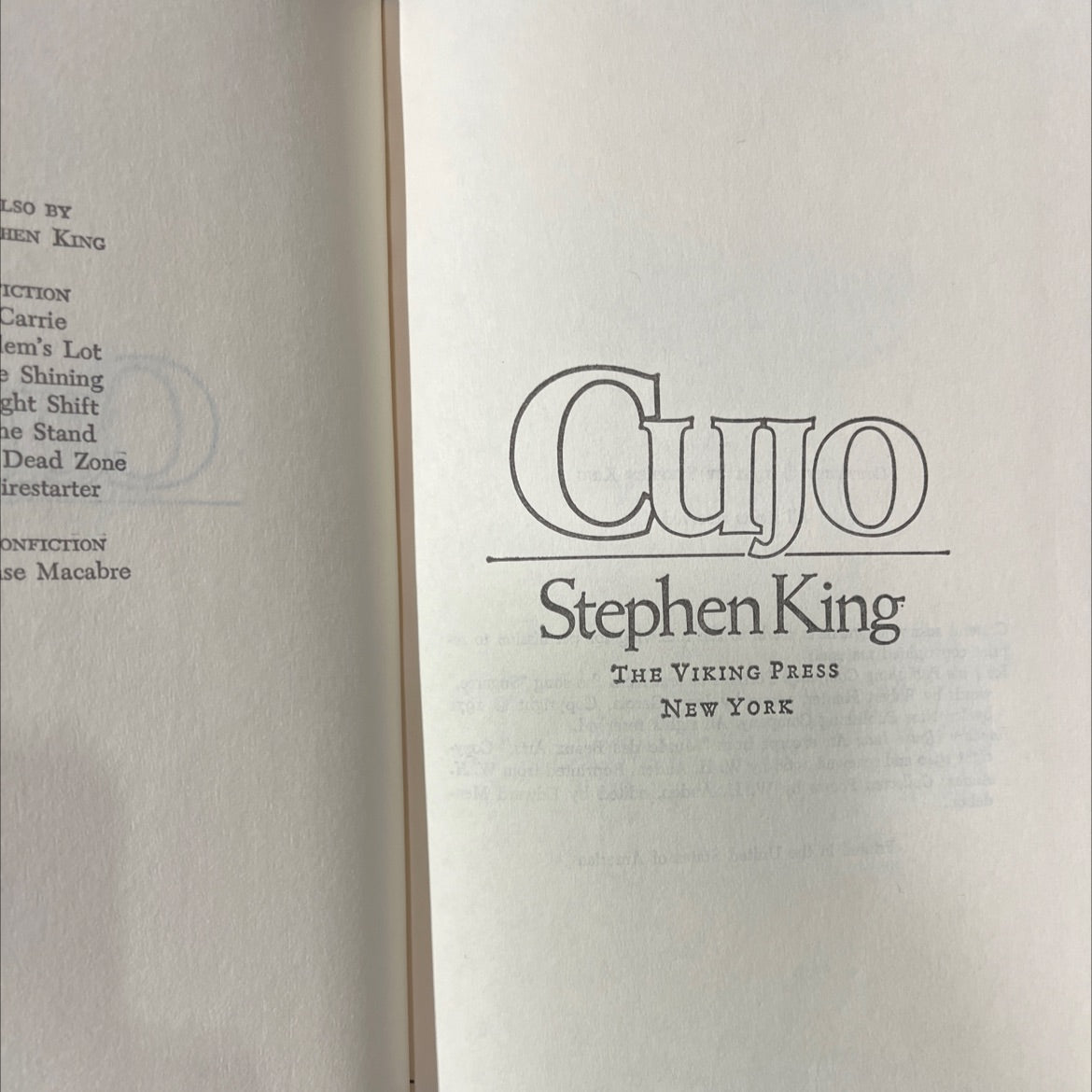 carrie book, by stephen king, 1981 Hardcover image 2