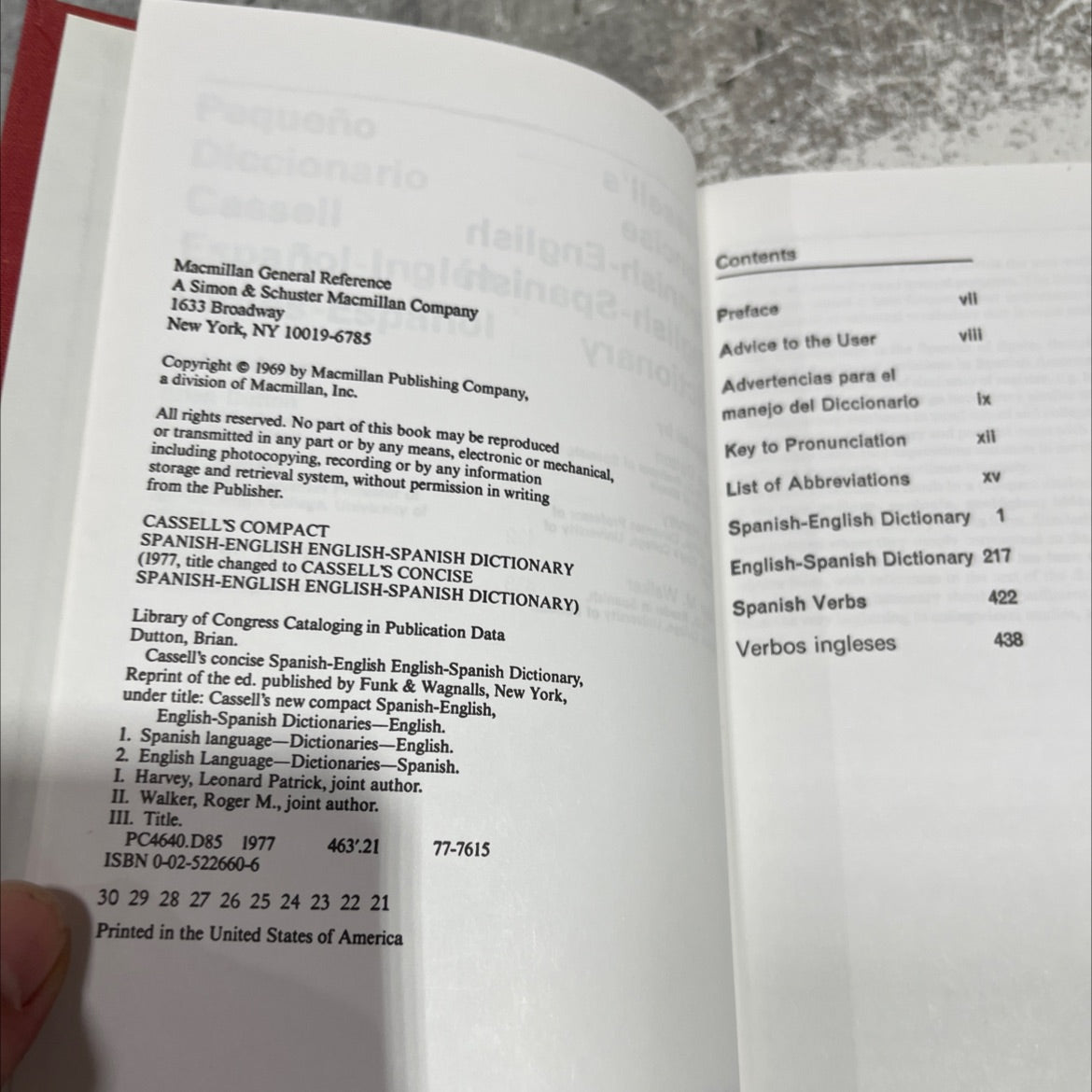 cassell's concise spanish-english english-spanish dictionary book, by brian dutton, l. p. harvey, roger m. walker, 1977 image 3