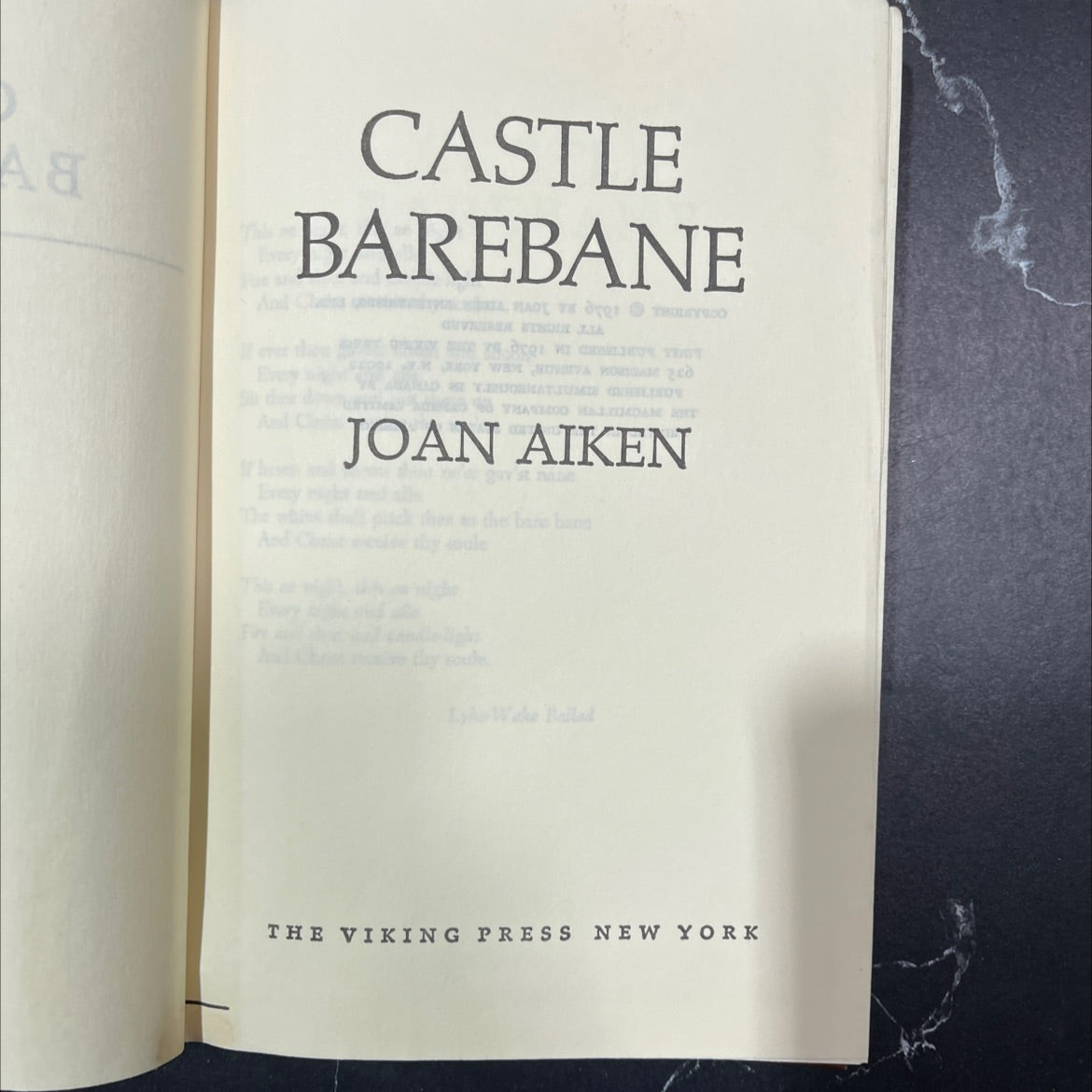 castle barebane book, by joan aiken, 1976 Hardcover image 2