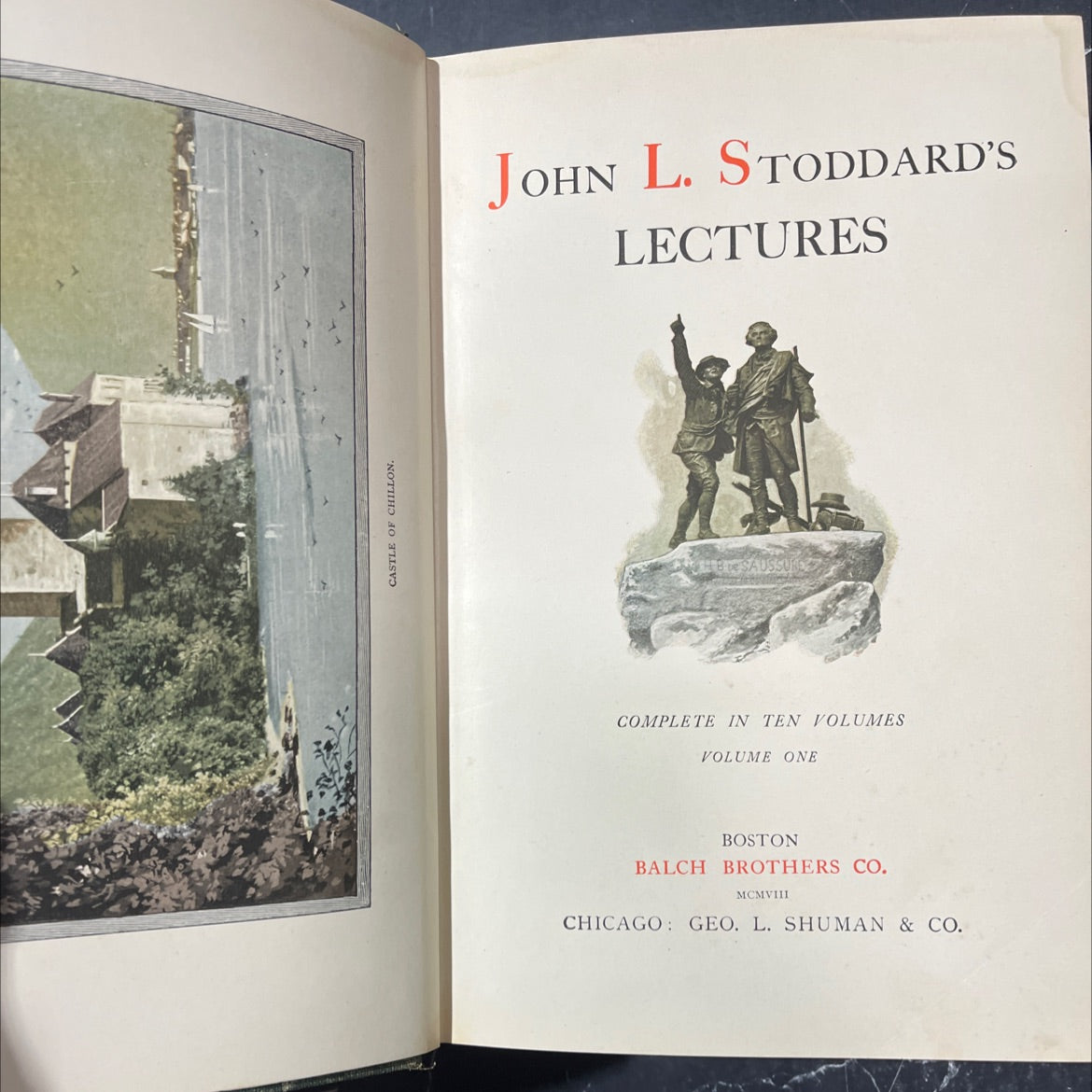castle of chillon book, by john l. stoddard, 1908 Hardcover image 2