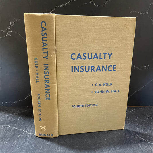 casualty insurance book, by c. a. kulp, john w. hall, 1968 Hardcover image 1