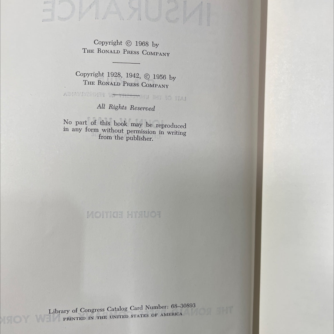 casualty insurance book, by c. a. kulp, john w. hall, 1968 Hardcover image 3
