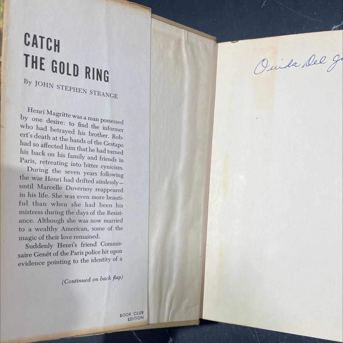 catch the gold ring book, by john stephen strange, 1955 Hardcover image 4