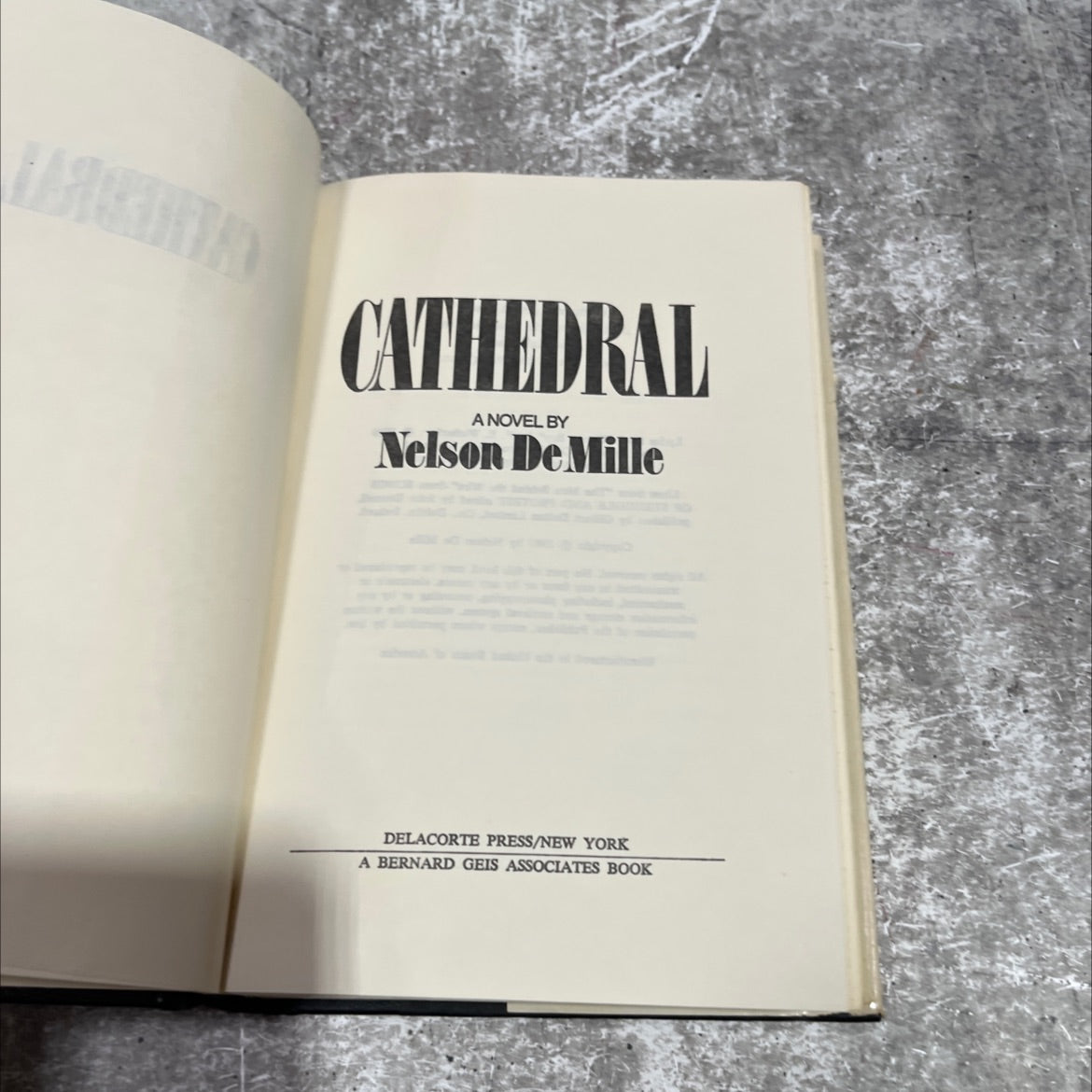 cathedral book, by nelson demille, 1981 Hardcover image 2