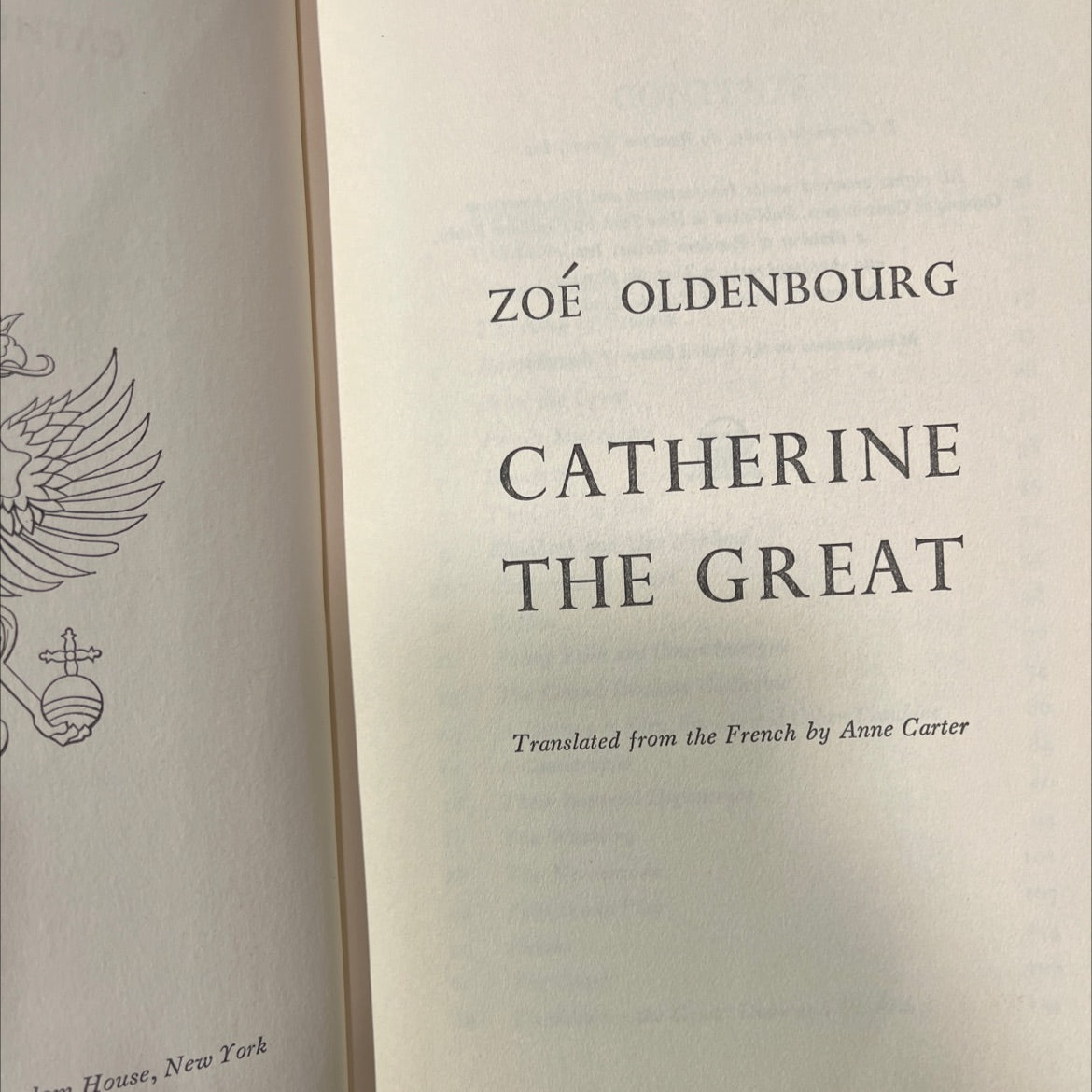 catherine the great book, by zoé oldenbourg, 1965 Hardcover image 2