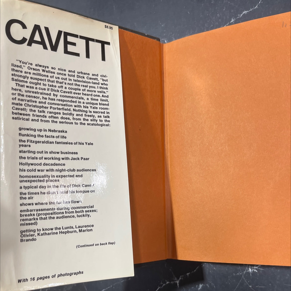 cavett book, by Dick Cavett and Christopher Porterfield, 1974 Hardcover image 4