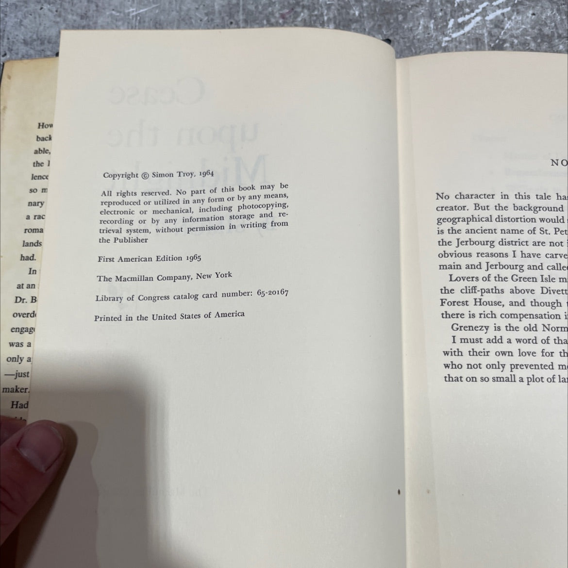 cease upon the midnight book, by simon troy, 1965 Hardcover image 3