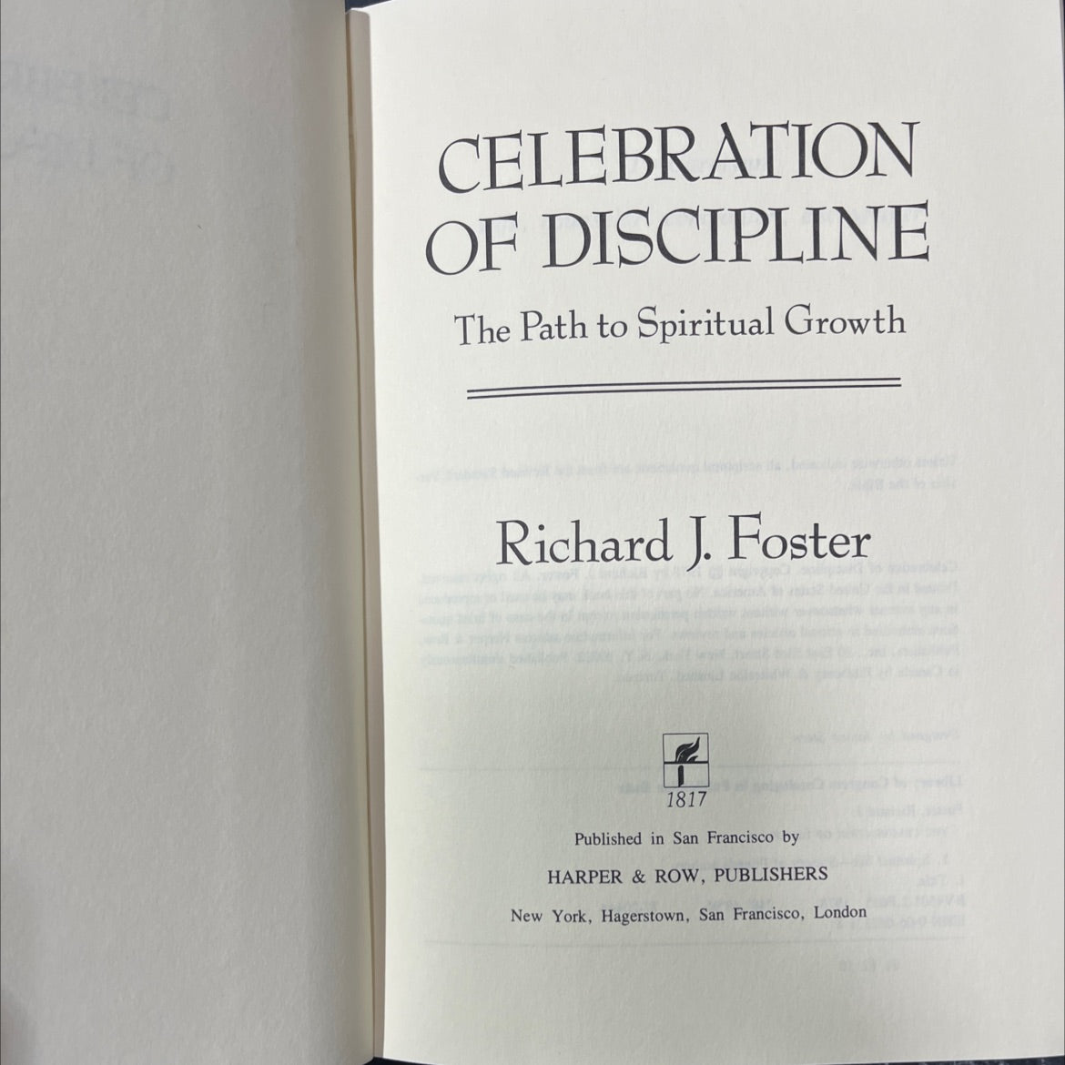 celebration of discipline the path to spiritual growth book, by Richard J. Foster, 1978 Hardcover image 2