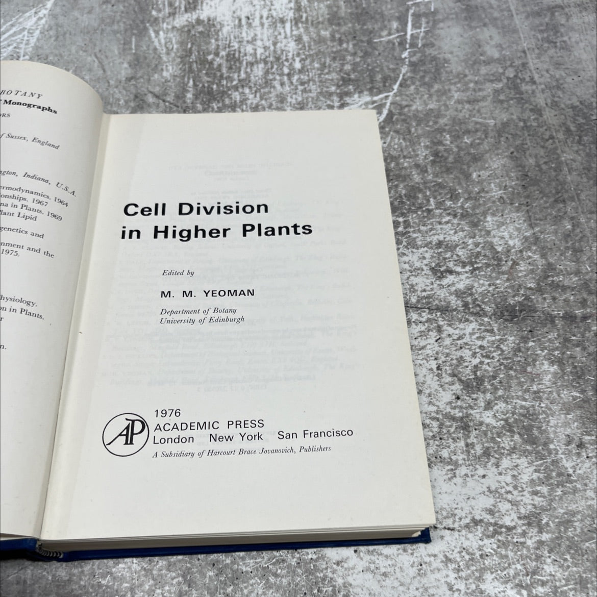 cell division in higher plants book, by m. m. yeoman, 1976 Hardcover image 2