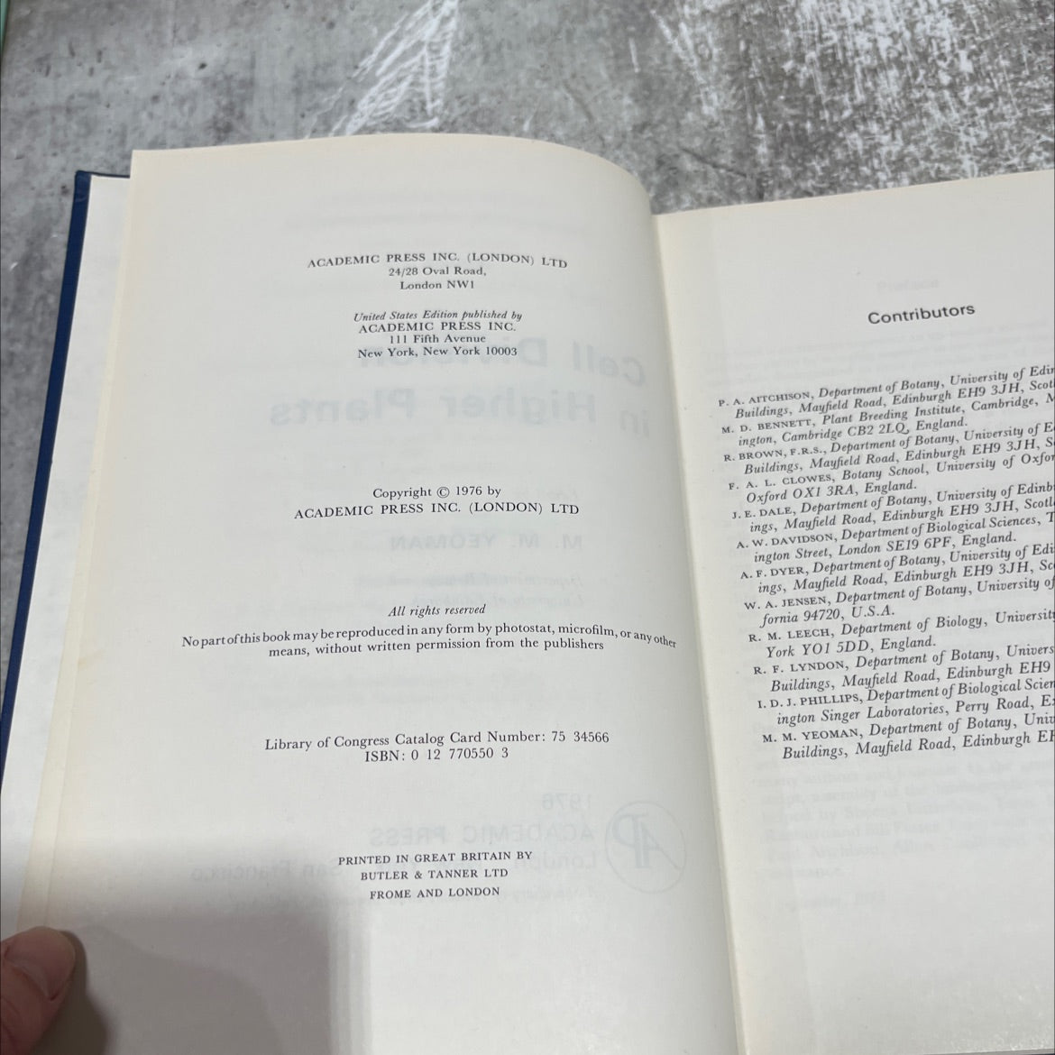 cell division in higher plants book, by m. m. yeoman, 1976 Hardcover image 3