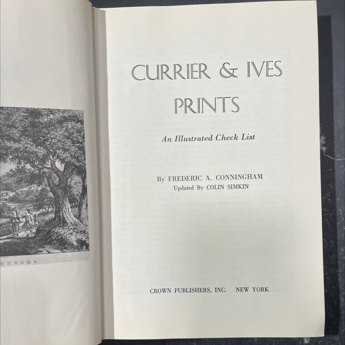 cenery. currier & ives prints an illustrated check list book, by frederic a. conningham, 1970 Hardcover image 2