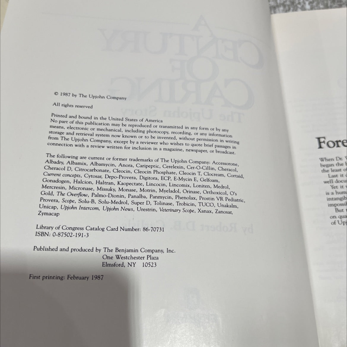 century of caring the upjohn story book, by robert d.b. carlisle, 1987 Hardcover image 3