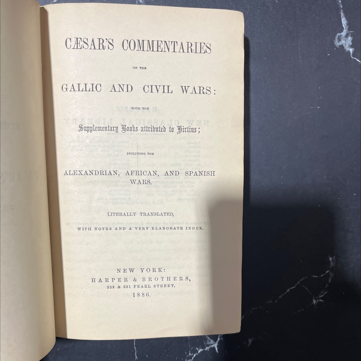 cesar's commentaries on the gallic and civil wars book, by Julius Caesar, 1886 Hardcover image 2