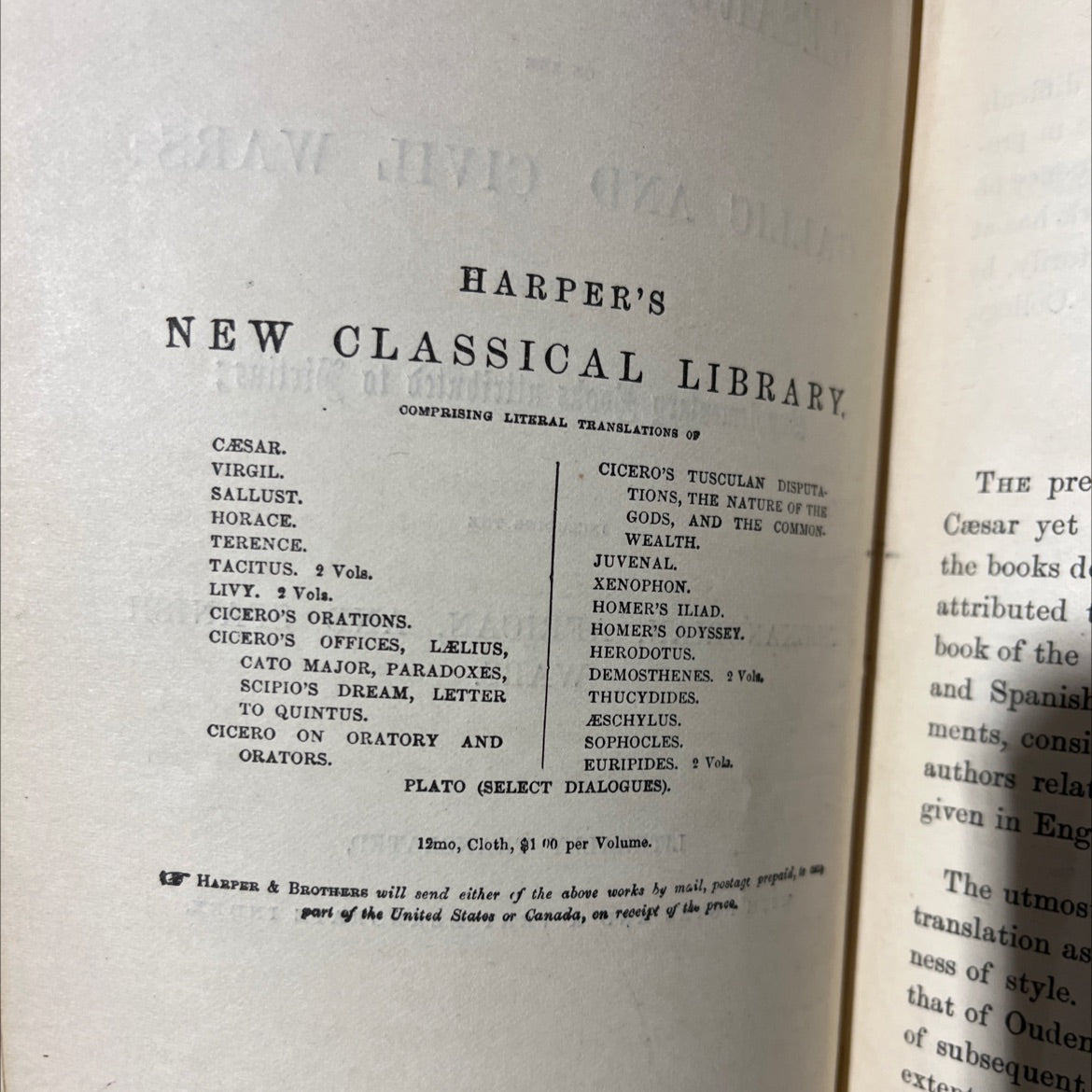 cesar's commentaries on the gallic and civil wars book, by Julius Caesar, 1886 Hardcover image 3