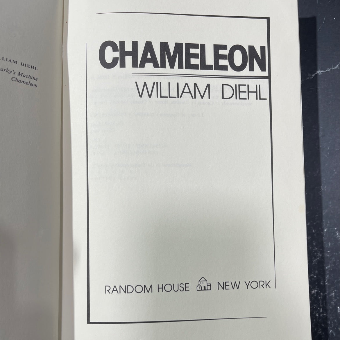 chameleon book, by william diehl, 1981 Hardcover image 2