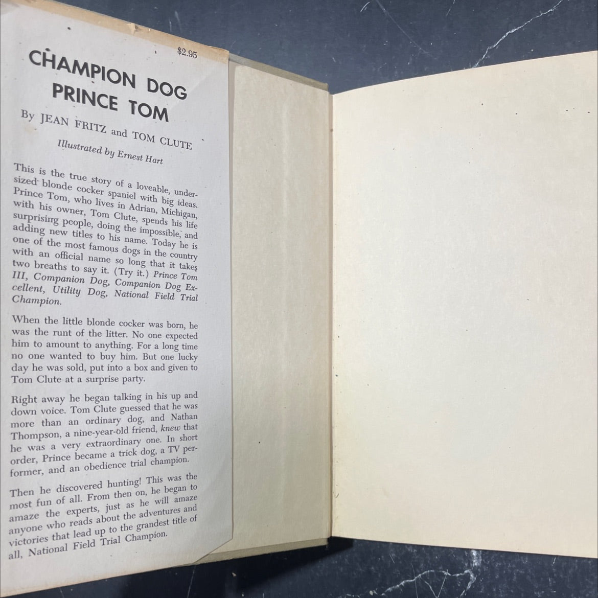 champion dog prince tom book, by jean fritz and tom clute, 1958 Hardcover image 4