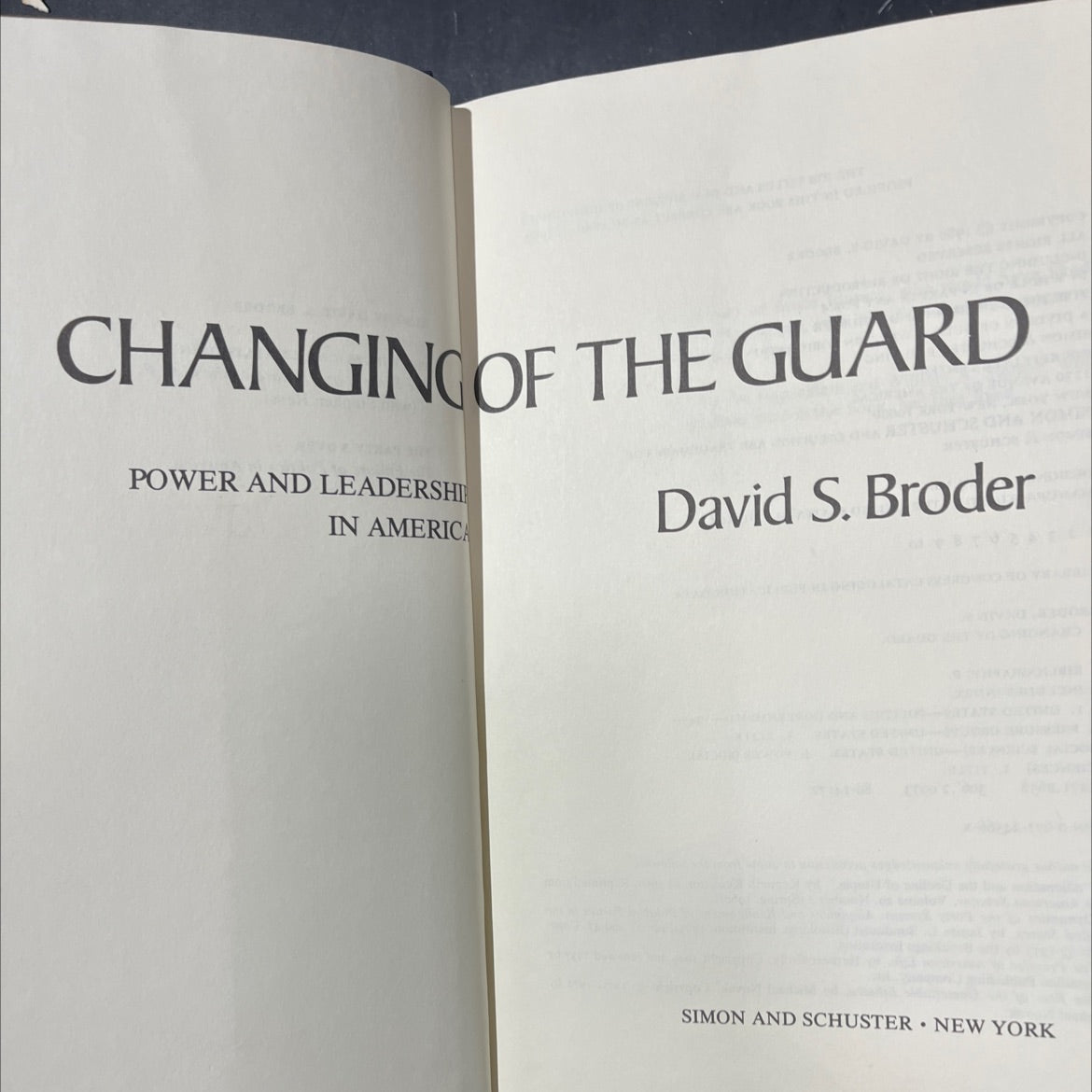 changing of the guard power and leadership in america book, by david s. broder, 1980 Hardcover image 2
