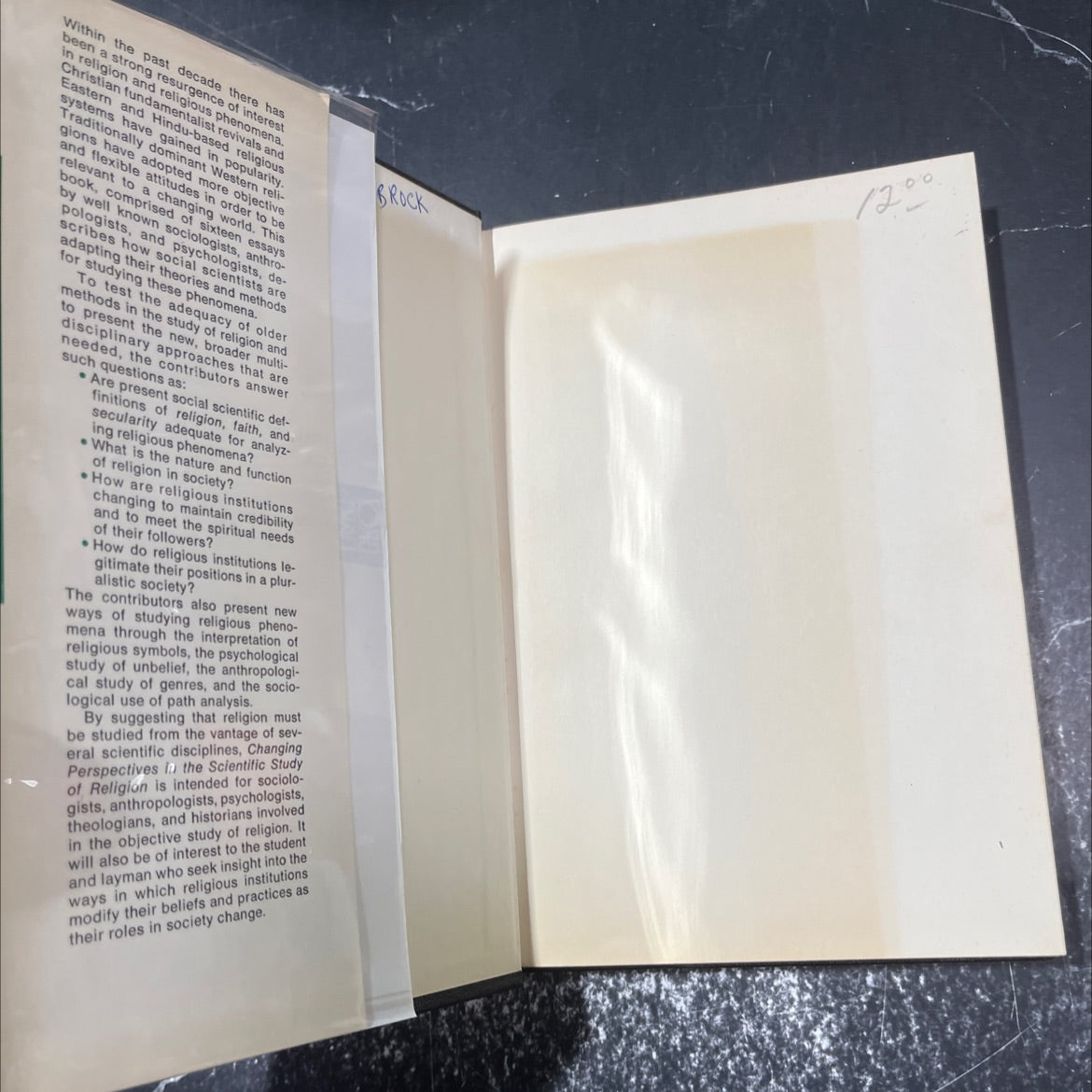 changing perspectives in the scientific study of religion book, by allan w. eister, 1974 Hardcover image 4