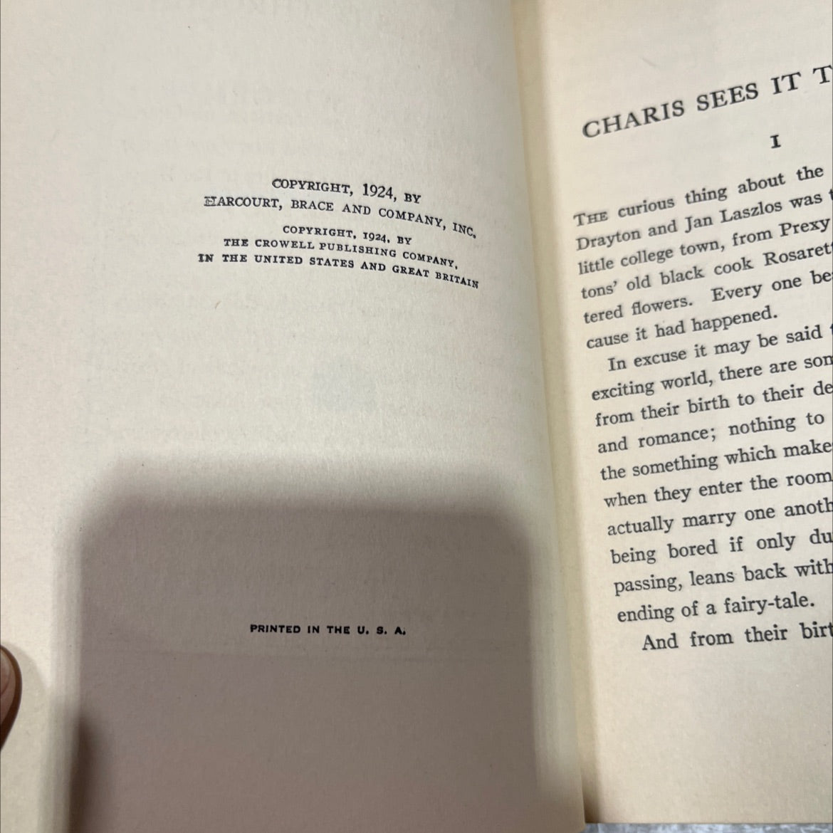 charis sees it through book, by margaret widdemer, 1924 Hardcover image 3