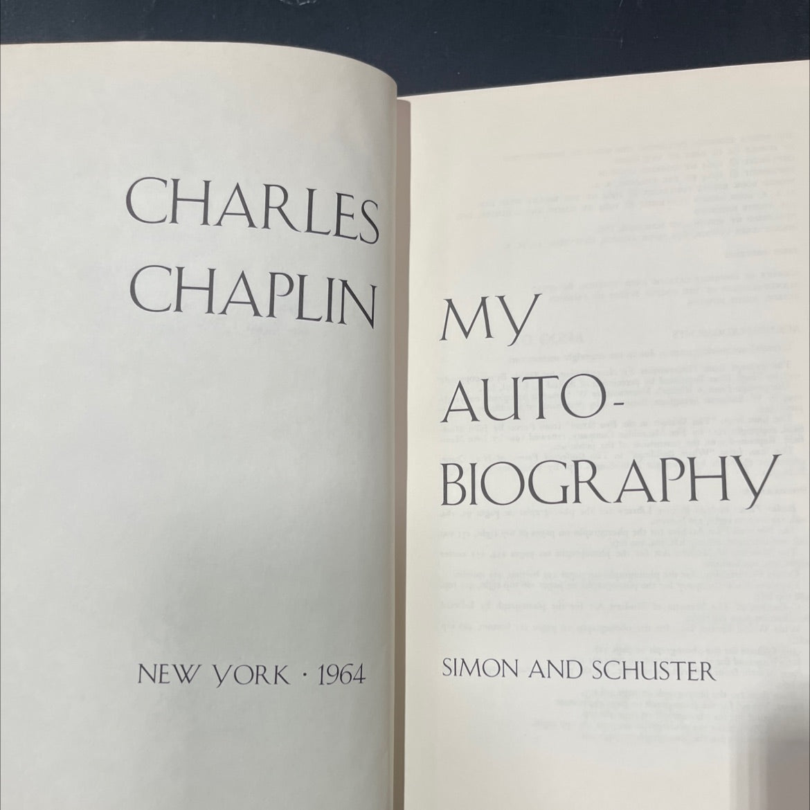 charles chaplin my auto- biography book, by charles chaplin, 1964 Hardcover image 2