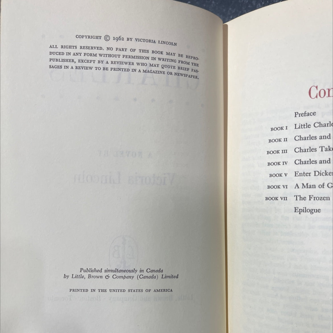 charles book, by victoria lincoln, 1962 Hardcover image 3