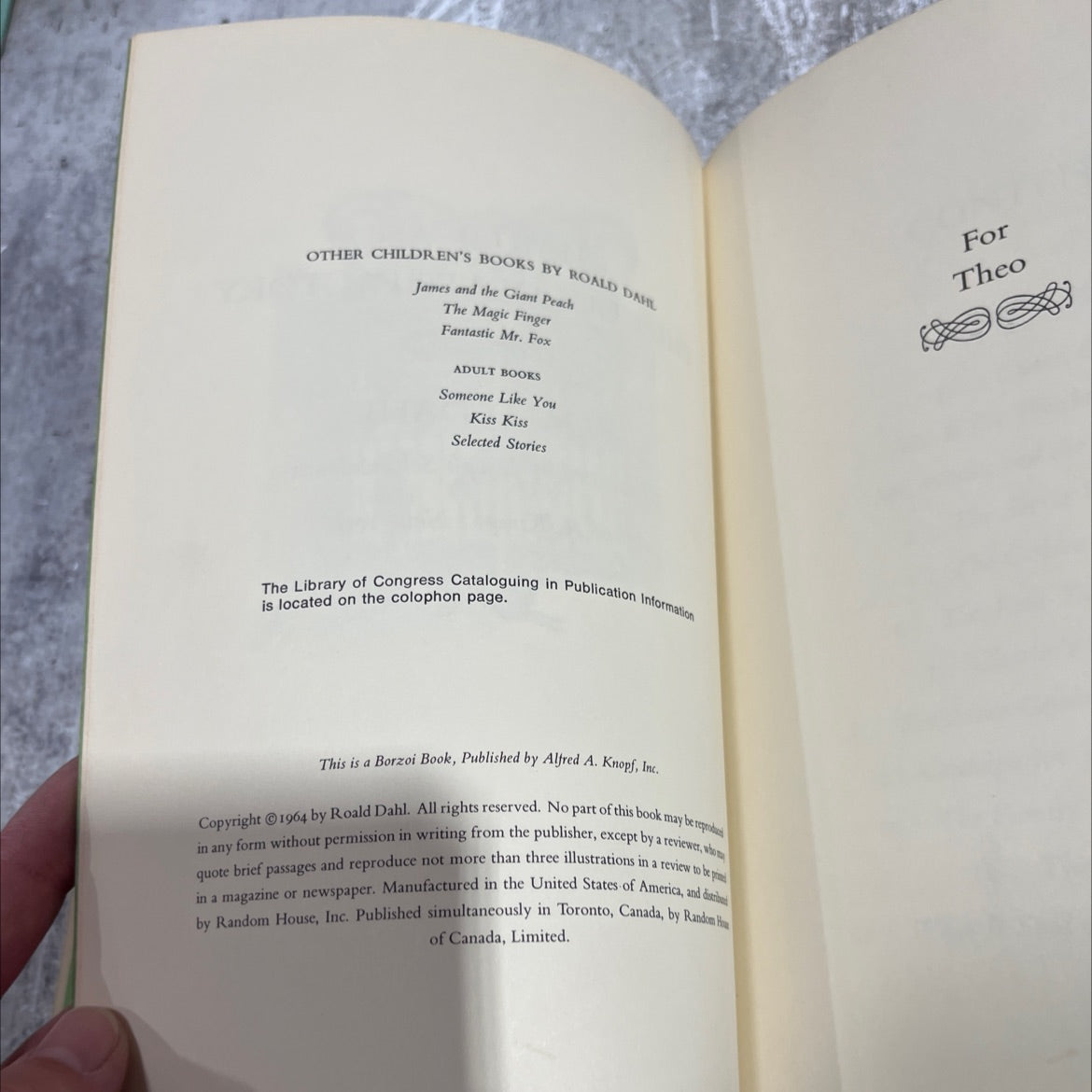 charlie and the chocolate factory book, by roald dahl, 1964 Hardcover image 3