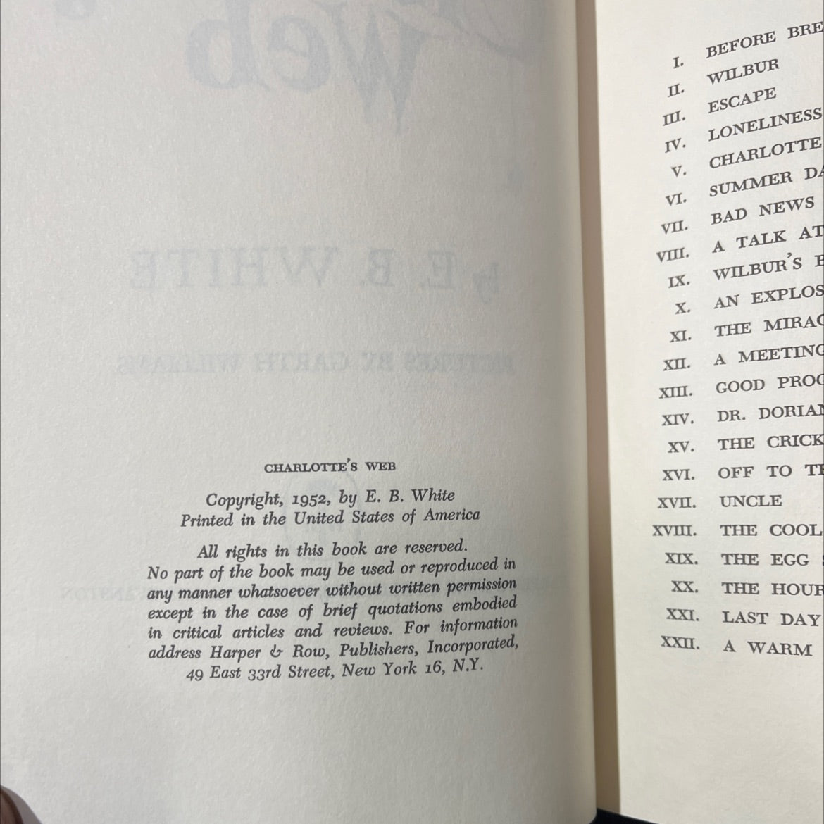 charlotte's web book, by e. b. white, 1952 Hardcover image 3
