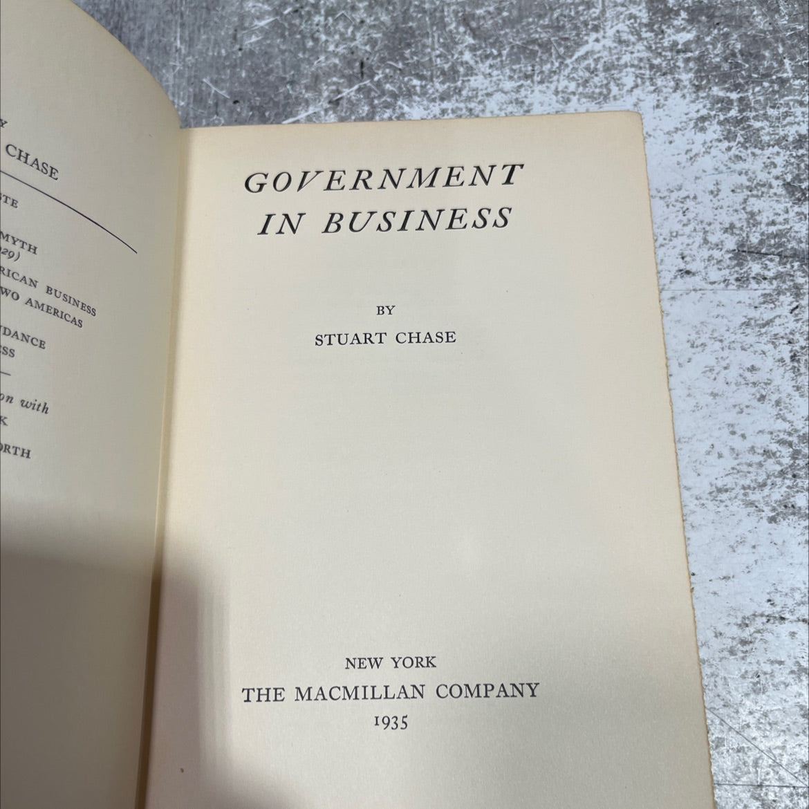 chase the government in business myth book, by stuart chase, 1935 Hardcover image 2