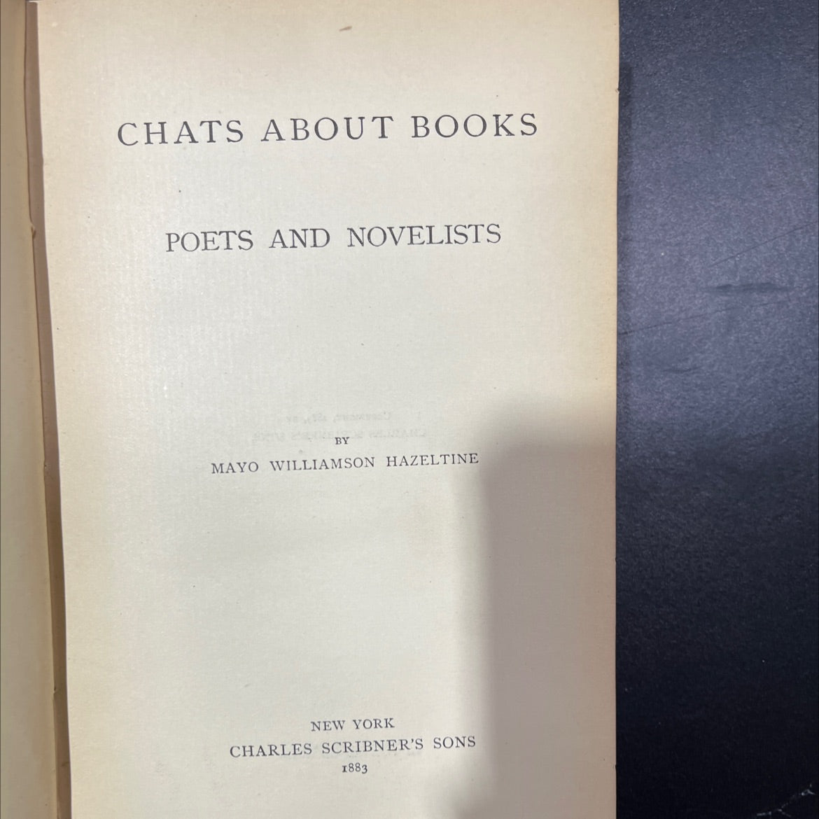 SIGNED chats about books poets and novelists book, by mayo williamson hazeltine, 1883 Hardcover, Antique image 2