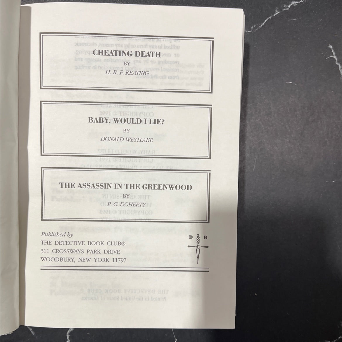 cheating death book, by h.r.f. keating, 2010 Hardcover image 2